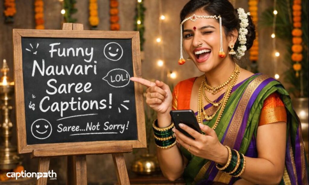 Funny Nauvari Saree Captions