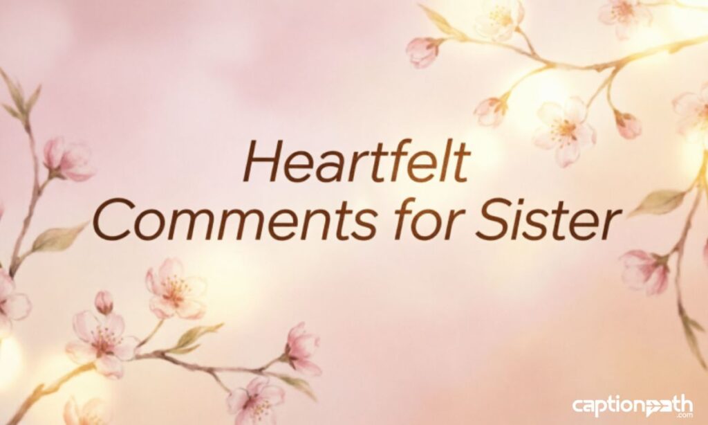 Heartfelt Comments for Sister