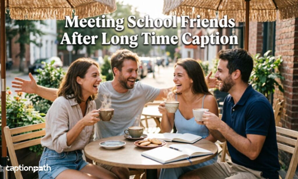 Meeting School Friends After Long Time Caption