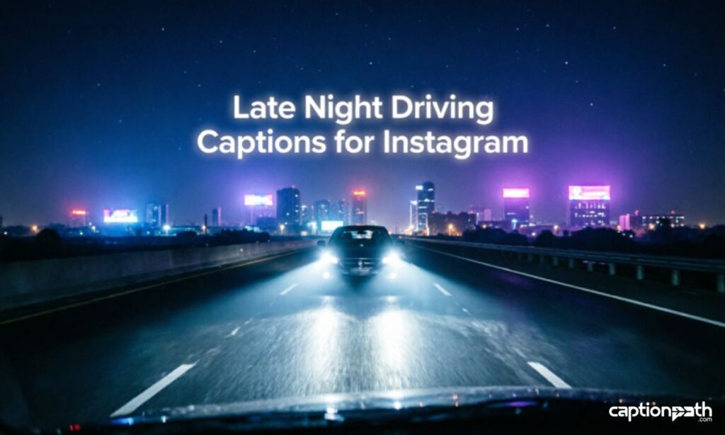 Late Night Driving Captions for Instagram